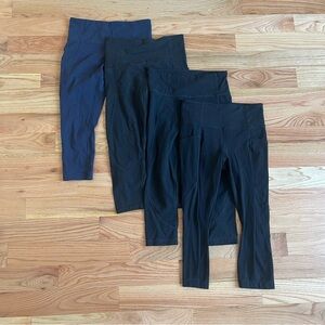 FOUR pairs of Athleta Salutation Crop Leggings - Small